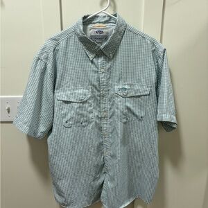 AFTCO Men's green Plaid Button Down Shirt